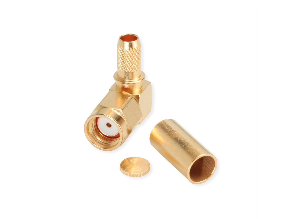 TELEGÄRTNER R-SMA-Winkelstecker, für RG-58C/U löten/crimp