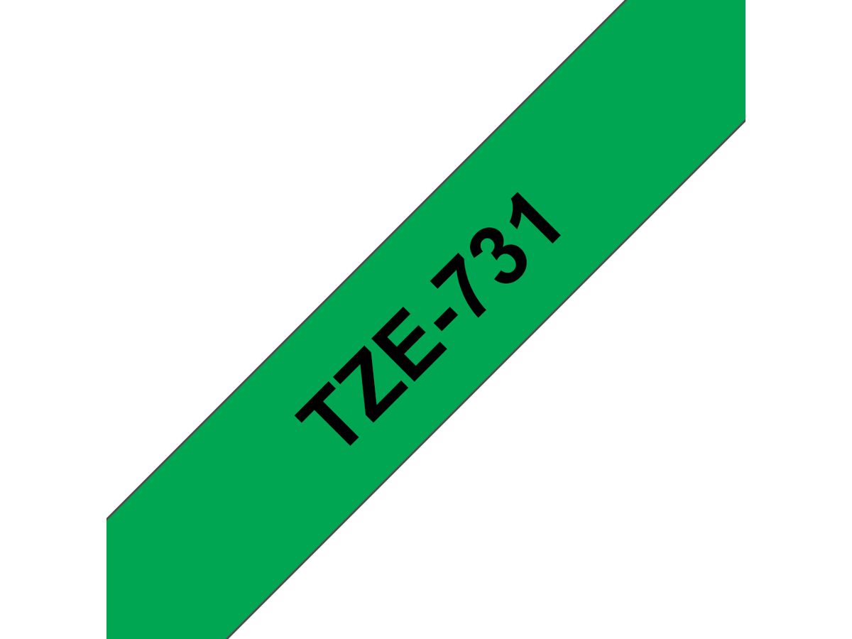 Brother TZe-731 Schriftband – schwarz auf grün