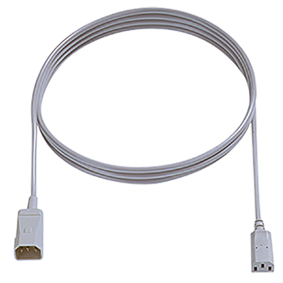 BACHMANN Kaltgeräteverlängerung H05VV-F 3G1,0mm², C14 / C13, grau, 1,5 m