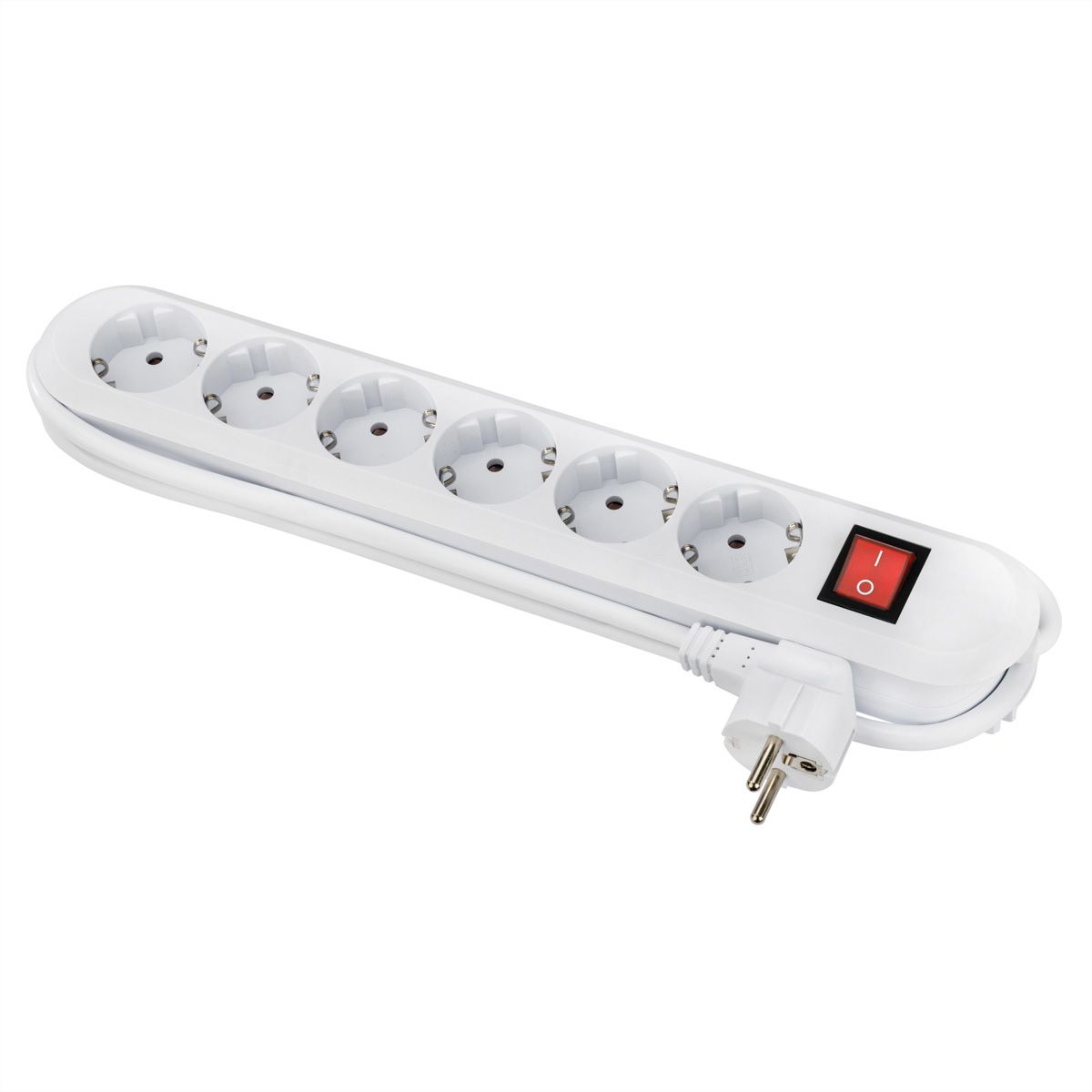 BACHMANN SMART Steckdosenleiste 6x Schutzkontakt, Schalter, weiß, 3 m