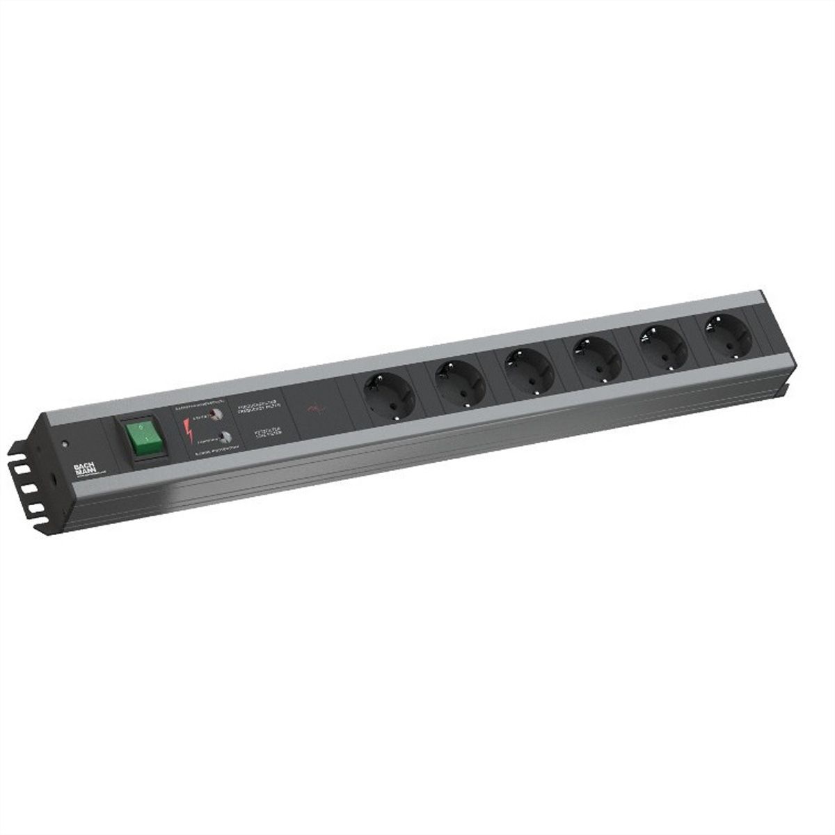 BACHMANN Handwerkerleiste 6x Schutzkontakt, Gerätevollschutz, Schalter, 2 m