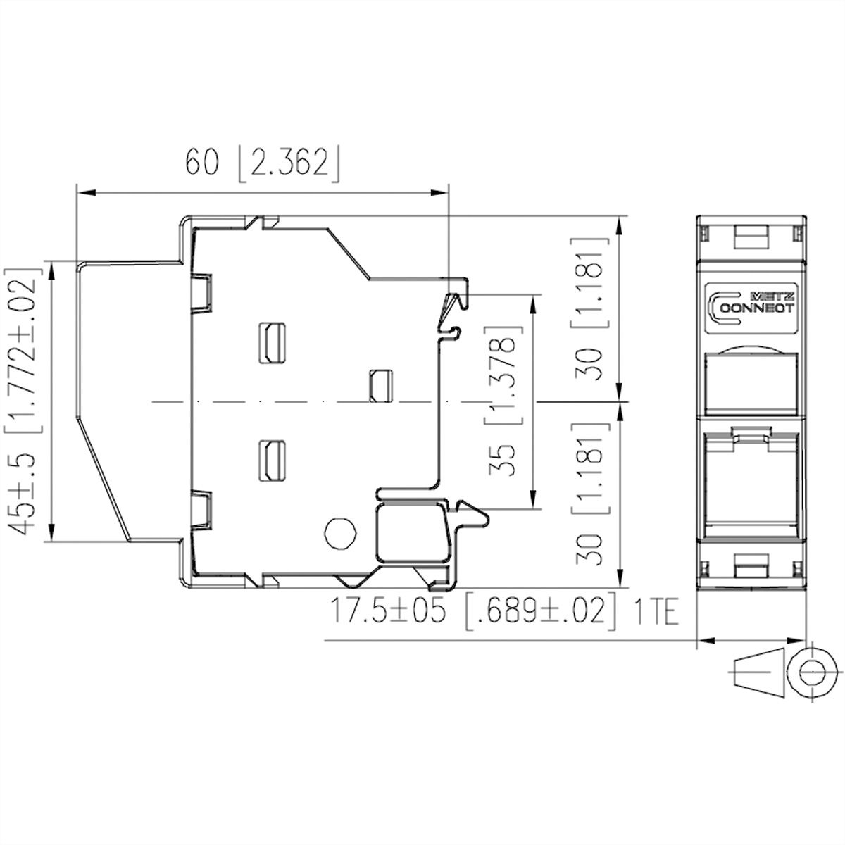 METZ CONNECT REGplus IP20 C6Amodul 180° M