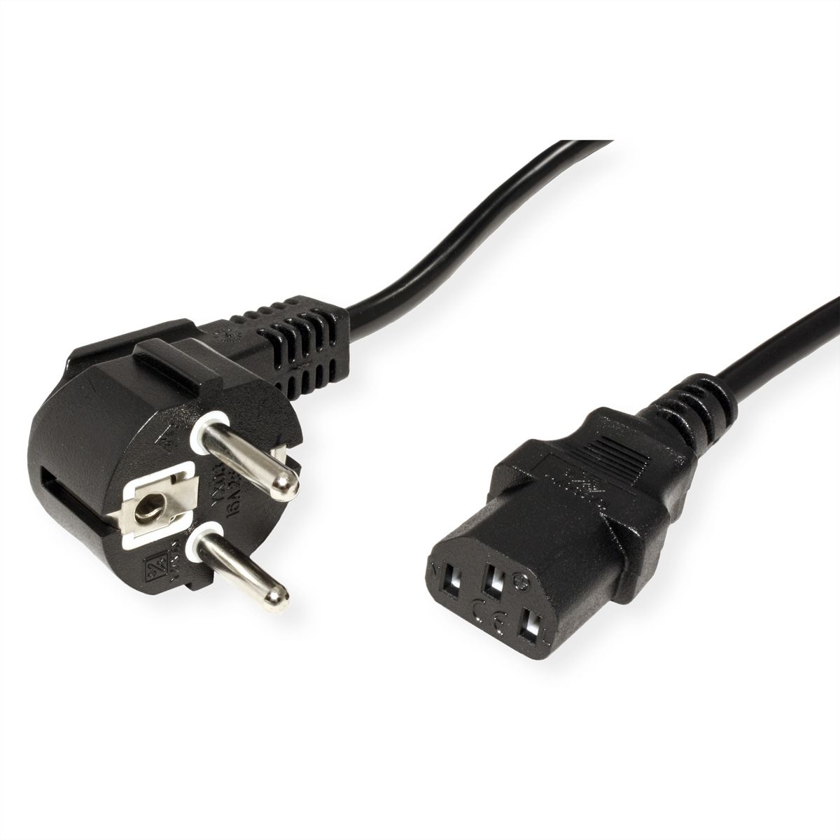 STANDARD Netzkabel, gerade IEC-Buchse, schwarz, 1,8 m