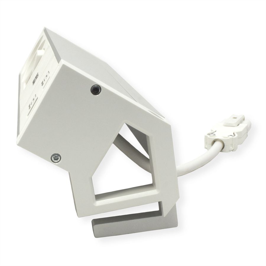 BACHMANN DESK2 ALU WHITE 2xUTE 1xUSB A/C 22W 1xSchalter 0,2m