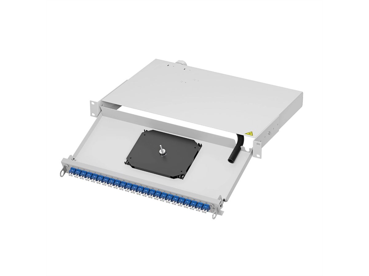 TELEGÄRTNER PROFI V LWL-Panel mit Kupplungen, 12x LC Duplex, türkis, OM3