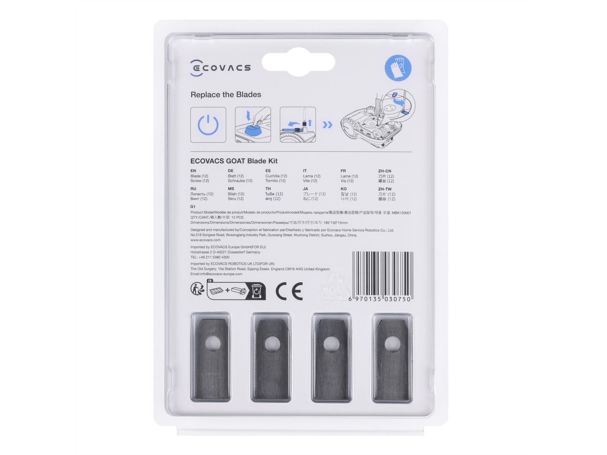 Ecovacs Ersatzmesser 12er Pack, zu Goat G1