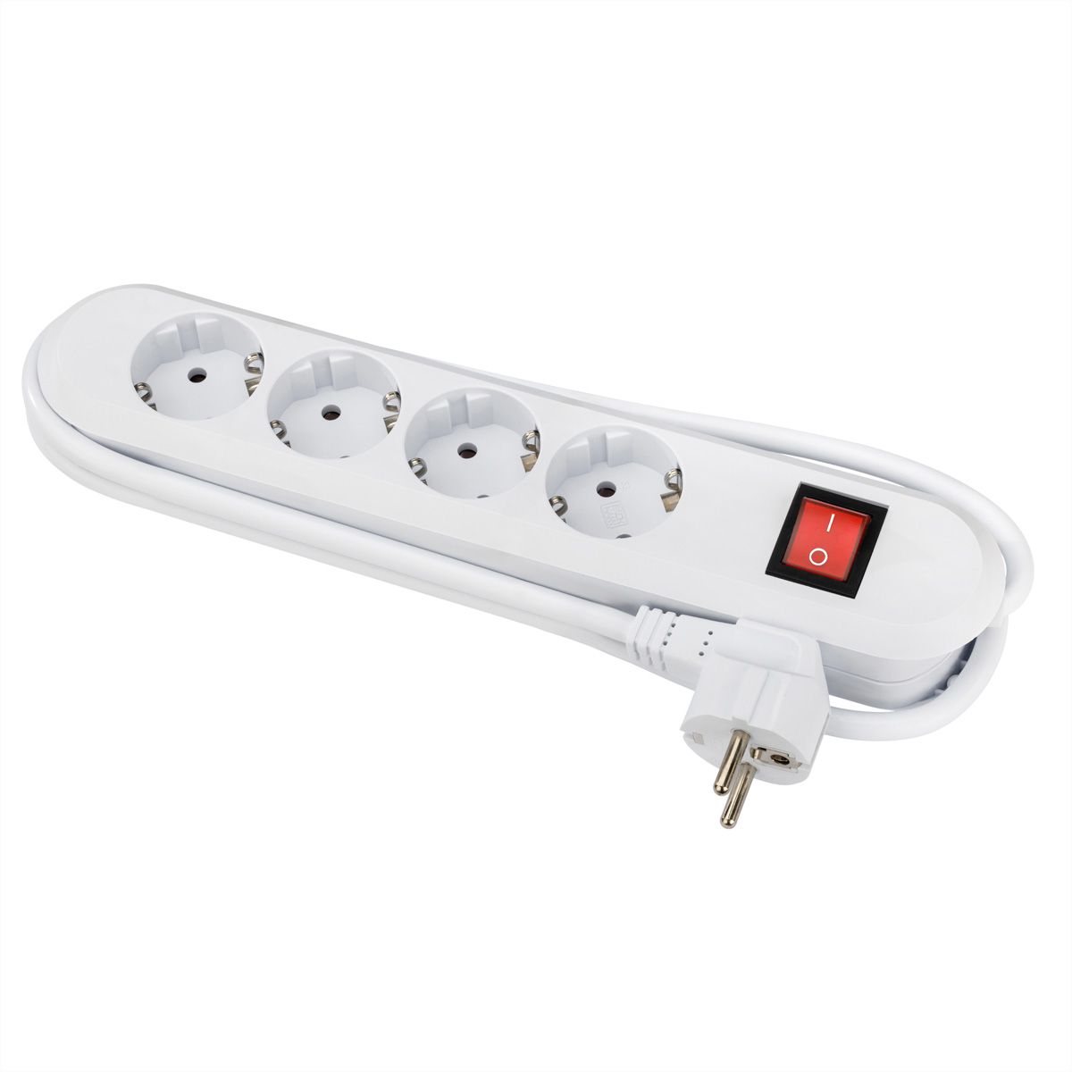 BACHMANN SMART Steckdosenleiste 4x Schutzkontakt, Schalter, weiß, 1,5 m