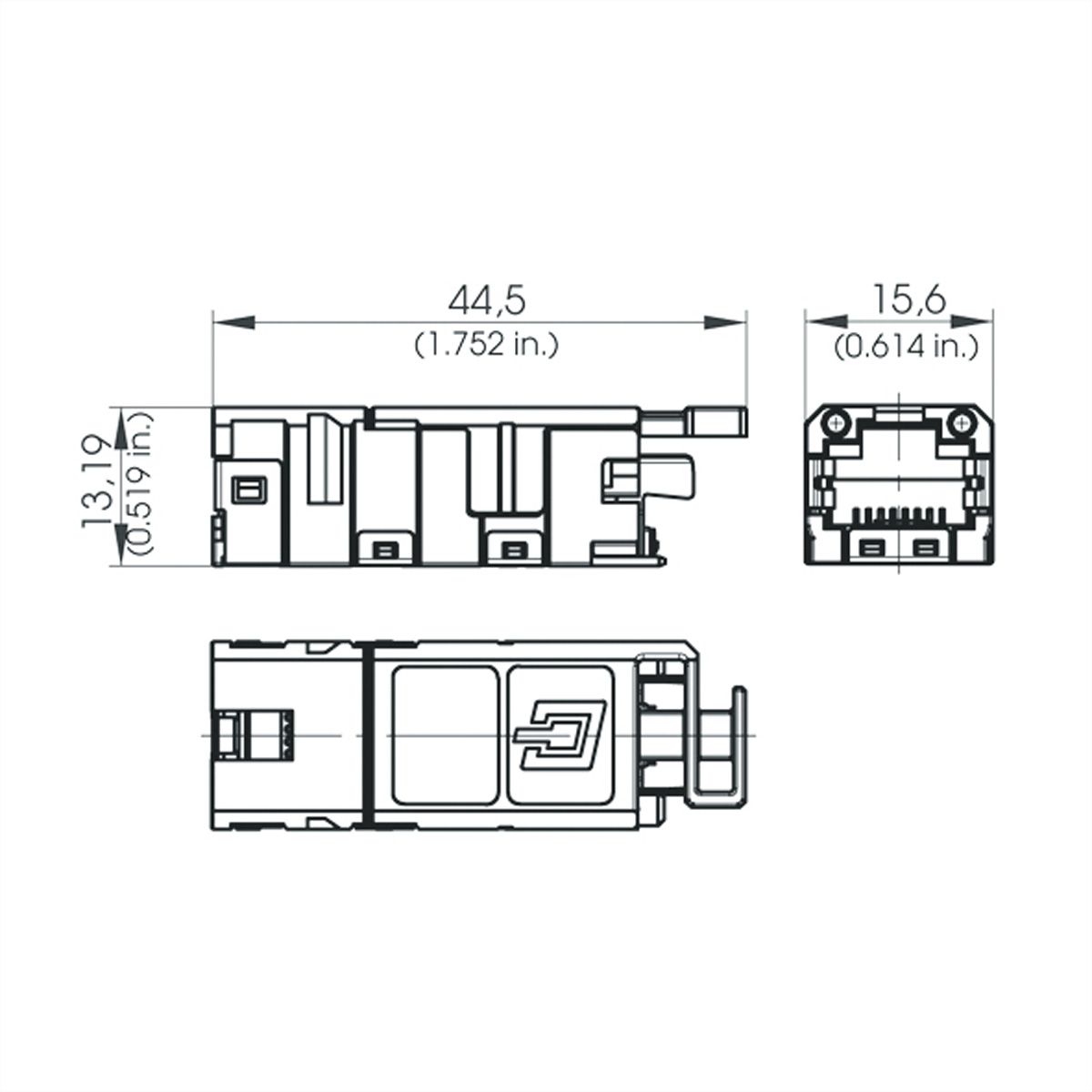 BTR E-DAT Industry RJ45 field jack INSERT
