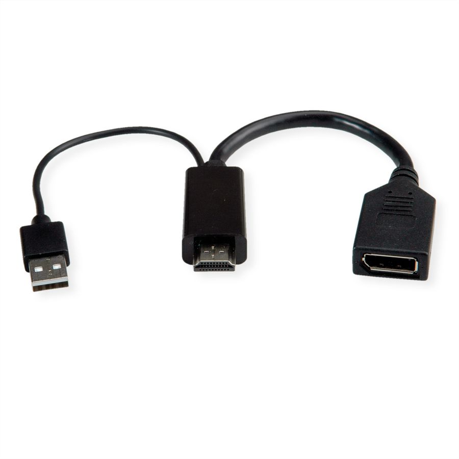 ROLINE 4K HDMI - DisplayPort-Adapter, v1.2, HDMI ST - DP BU, Aktiv