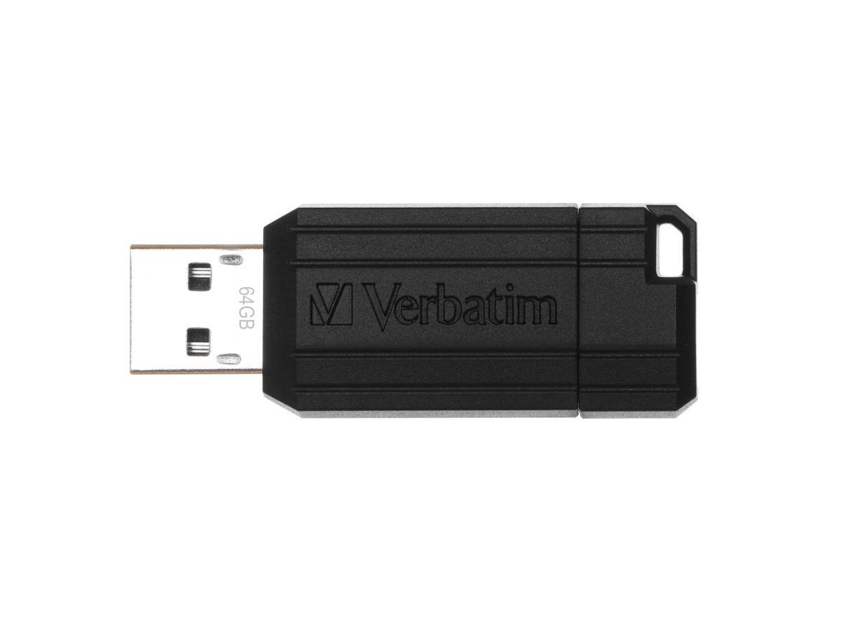 Verbatim PinStripe 64GB USB 2.0 Capacity Schwarz USB-Stick
