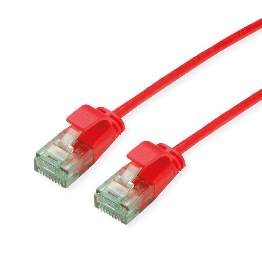ROLINE RM UTP DataCenter Patchkabel Cat.6A (Class EA), slim, rot, 0,3 m