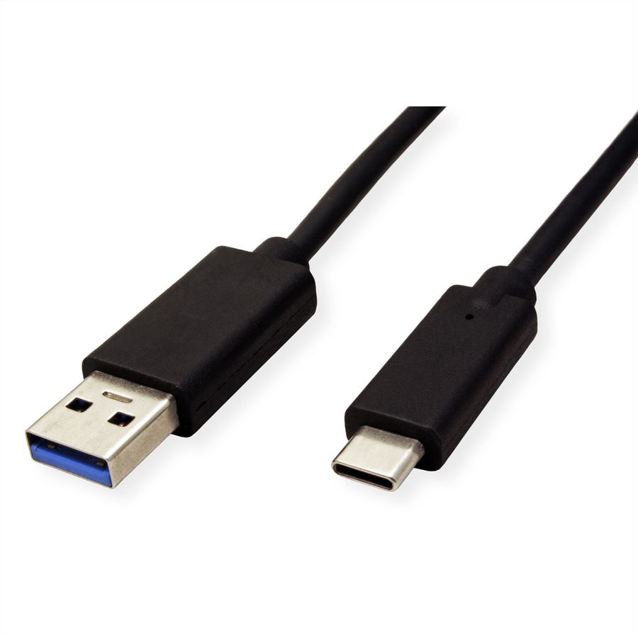 ROLINE GREEN USB 3.2 Gen 1 Kabel, USB A-C, ST/ST, schwarz, 0,5 m