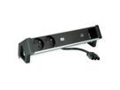 BACHMANN DESK2 ALU BLACK 2xUTE 1xCM 1xUSBC 60W 0,2m GST18