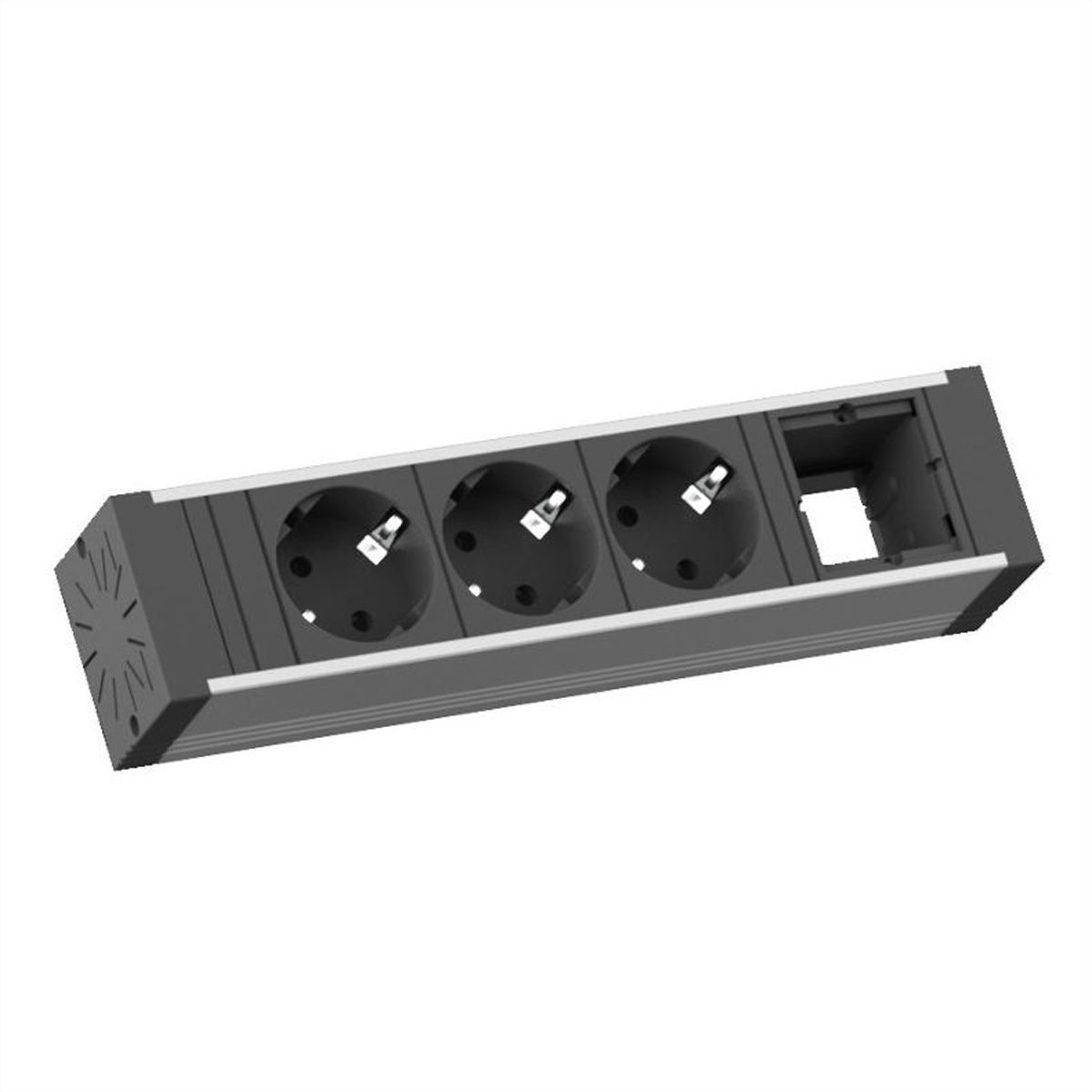 BACHMANN VENID 3x Schutzkontakt, 1x ABD, schwarz