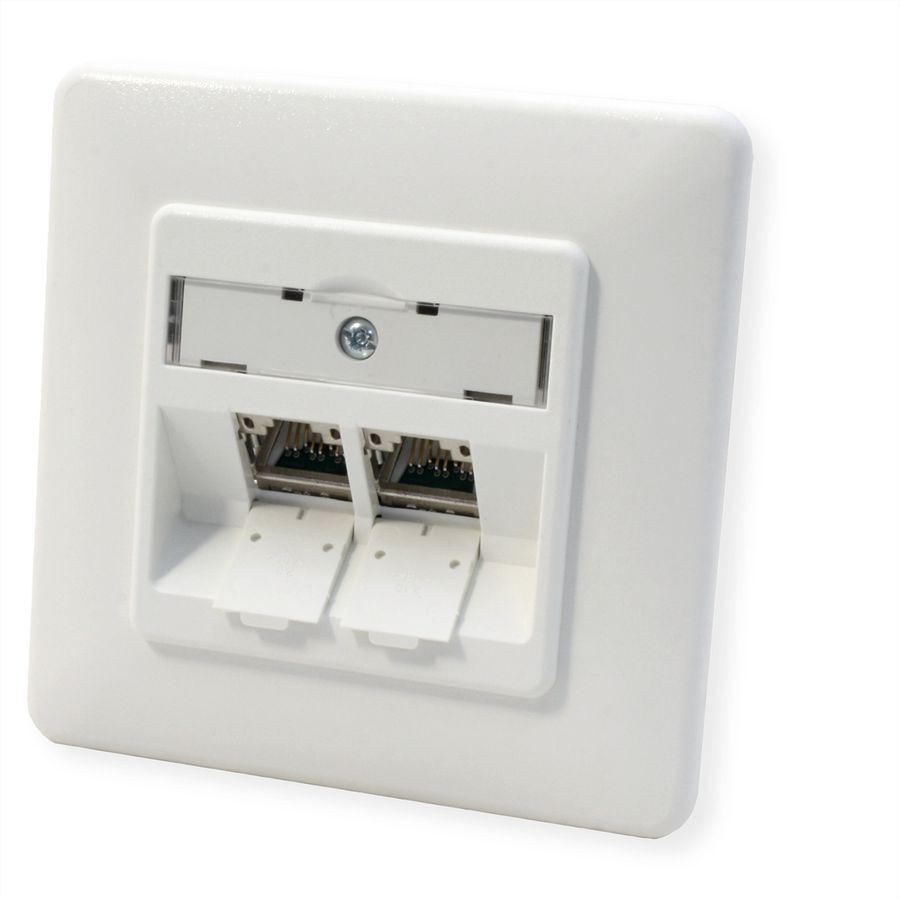 METZ CONNECT Dose UP/2 reinweiss E-DAT Modul 2 Ports, Cat.6 (Class E)