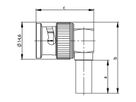 TELEGÄRTNER BNC-Winkelstecker 50 Ohm, für RG-223/U