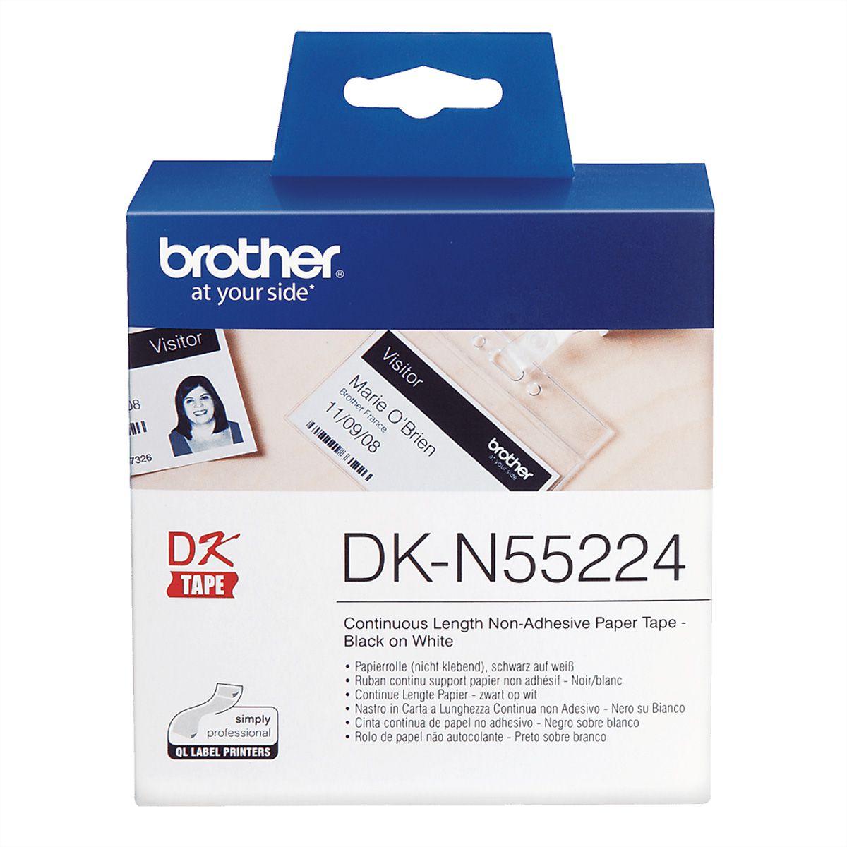 BROTHER Endlos-Etiketten Papier NICHT KLEBEND, weiss