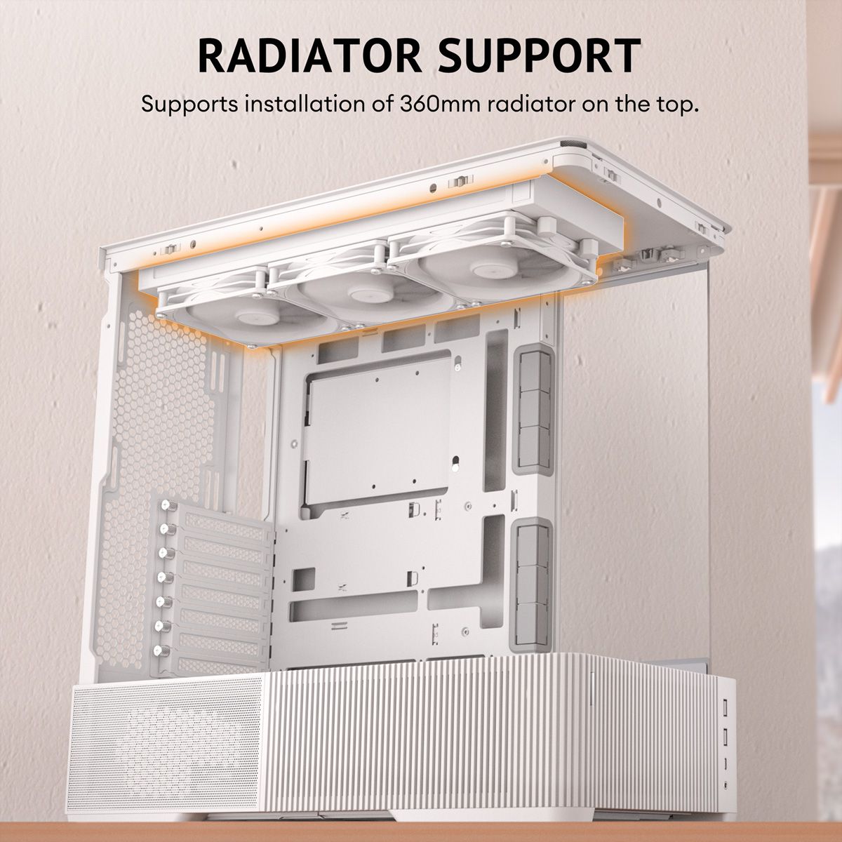 ANTEC Constellation C6 Curve Air White PC Gehäuse ATX Midi Tower, weiß