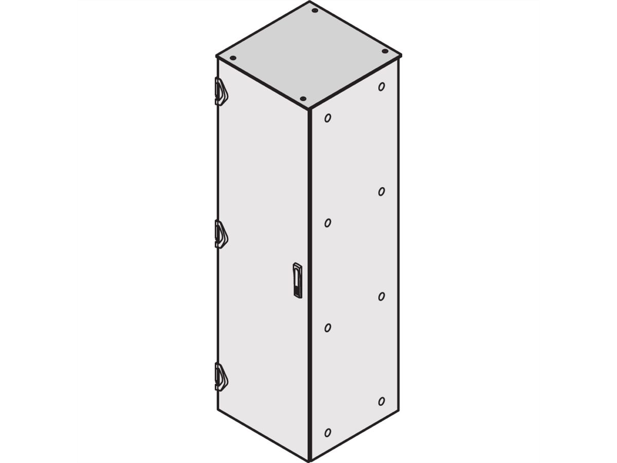 SCHROFF Flachdach, geschlossen - DACH 600B 1200T RAL 7021