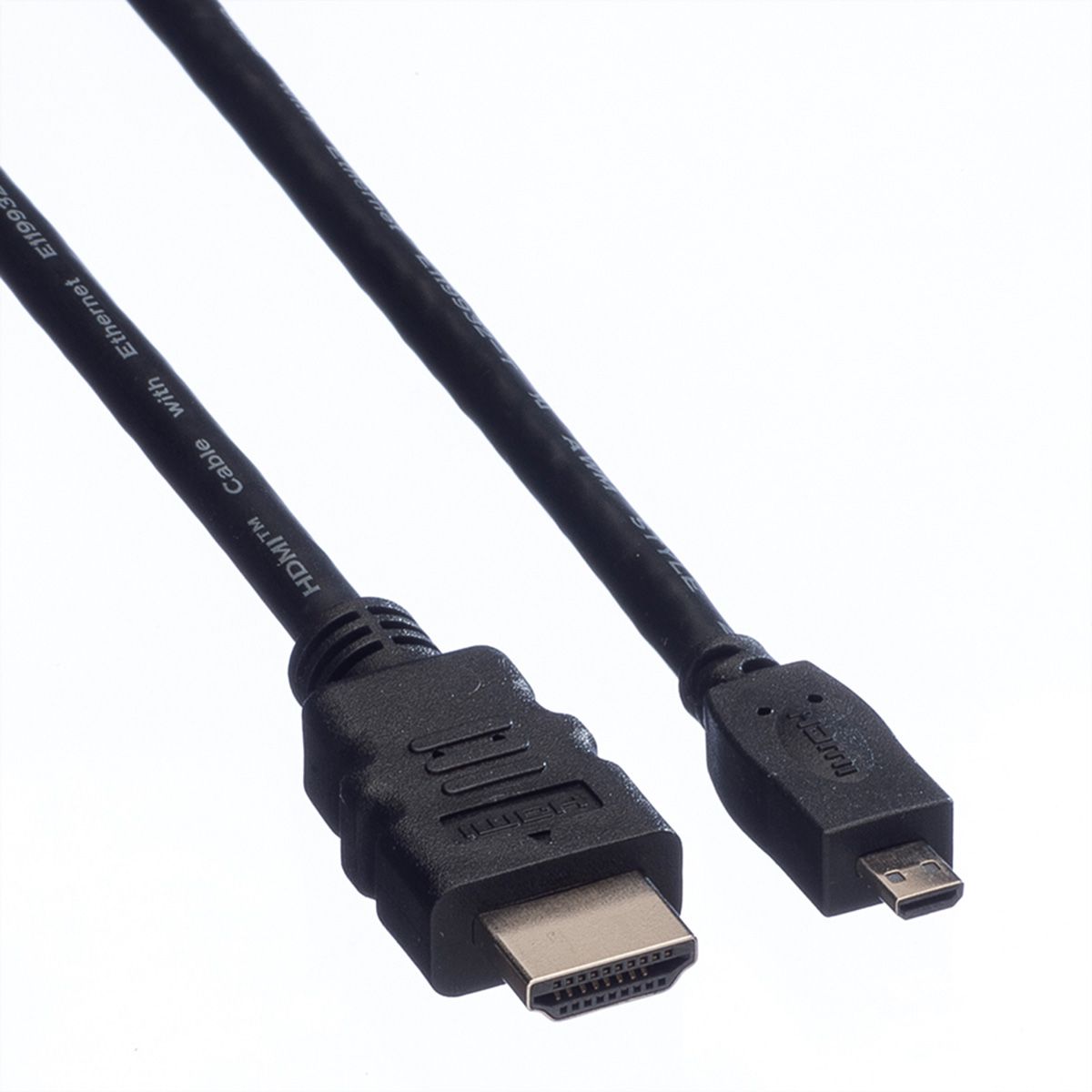 VALUE HDMI High Speed Kabel mit Ethernet, HDMI A ST - Micro HDMI ST, 2 m