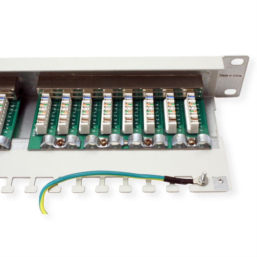 VALUE Cat.5e (Class D) 19-Zoll-Patchpanel, 24P, geschirmt, grau
