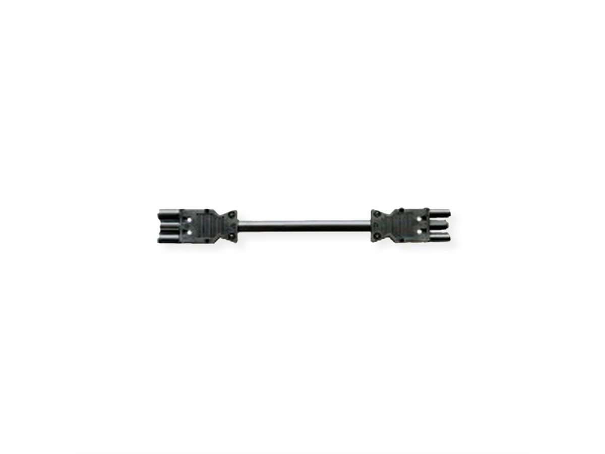 BACHMANN Geräteverlängerung GST18-3 Stecker/Kupplung, Halogenfrei, schwarz, 0,3 m