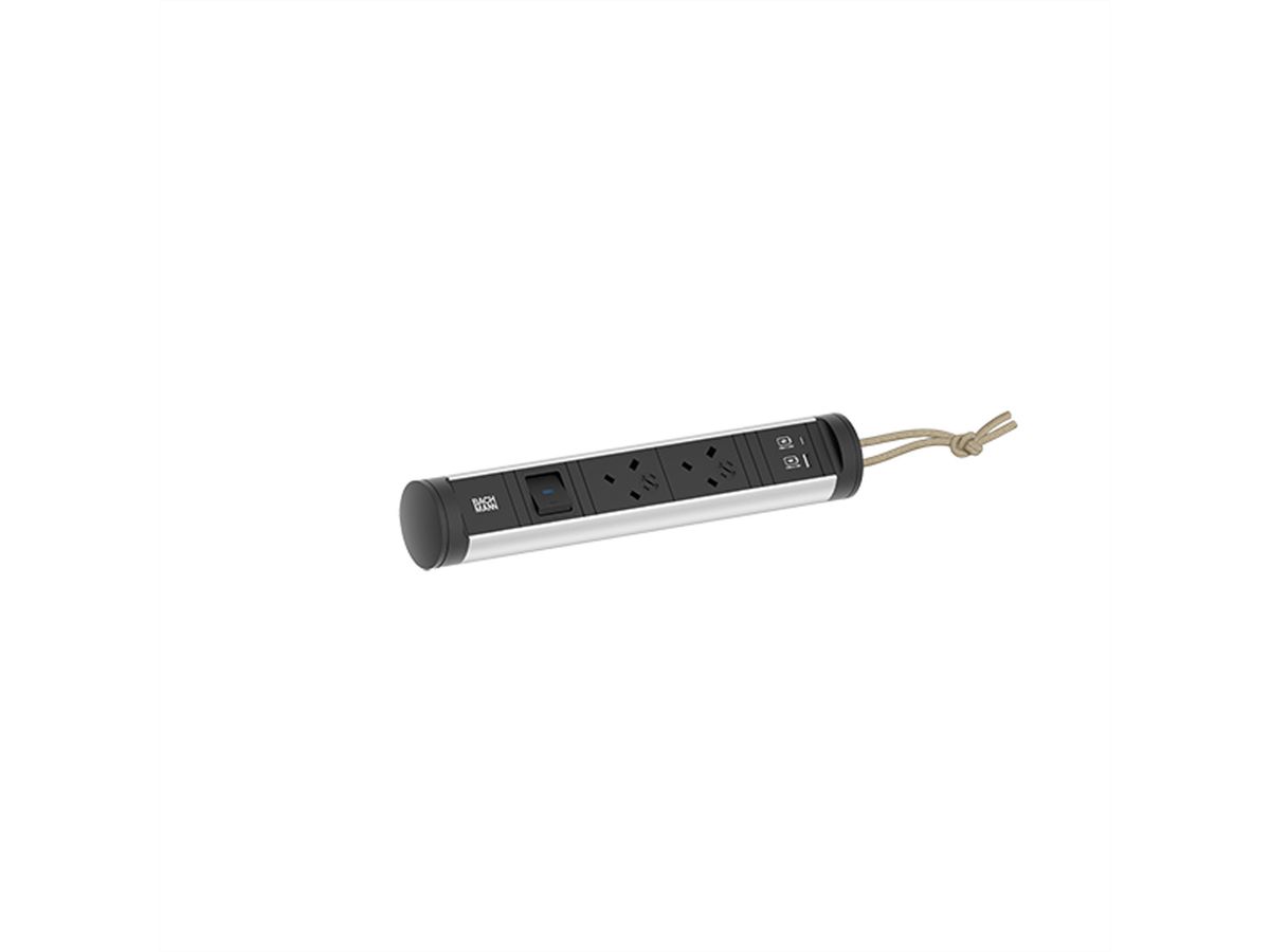 BACHMANN CYCLE Loop 2xUK 1xSchalter 1xUSB A/C 22W 2,5m UK