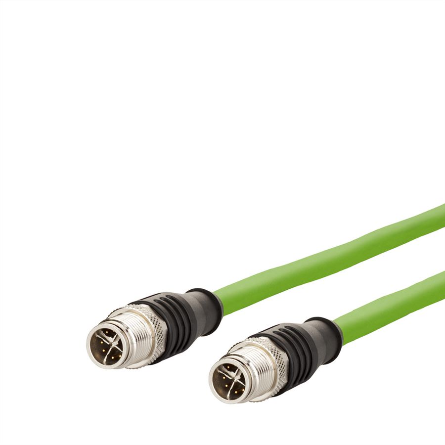 METZ CONNECT Verbindungsleitung M12 ST-M12 ST, 8-pol X-kodiert, gerade-gerade, 5 m