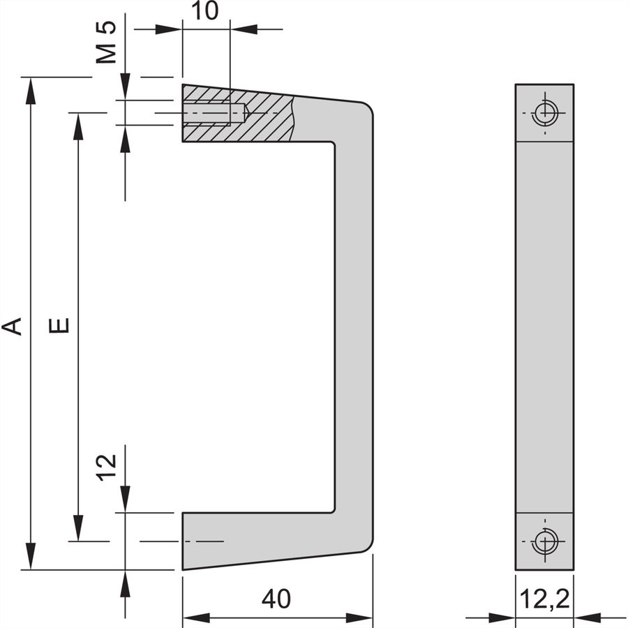 SCHROFF Frontgriff für 19"-Frontplatten - FRONTGRIFF ALU 2HE ELOXIERT