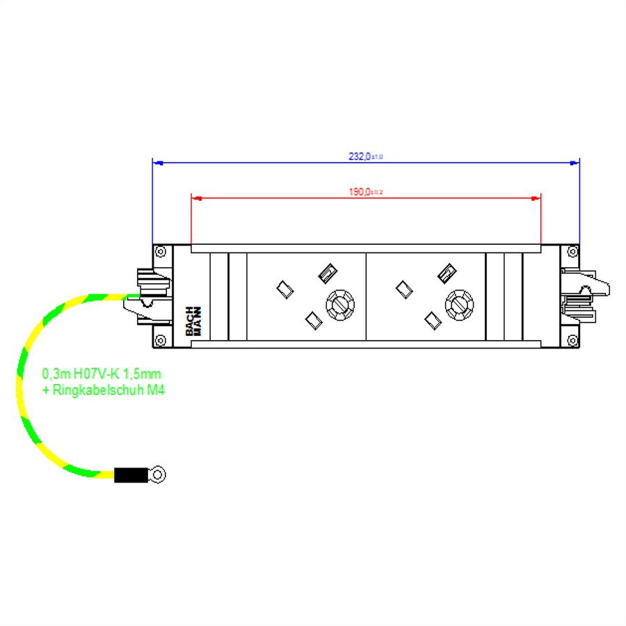 BACHMANN STEP BASE 2xUK 45° GST18 inkl. Erdung