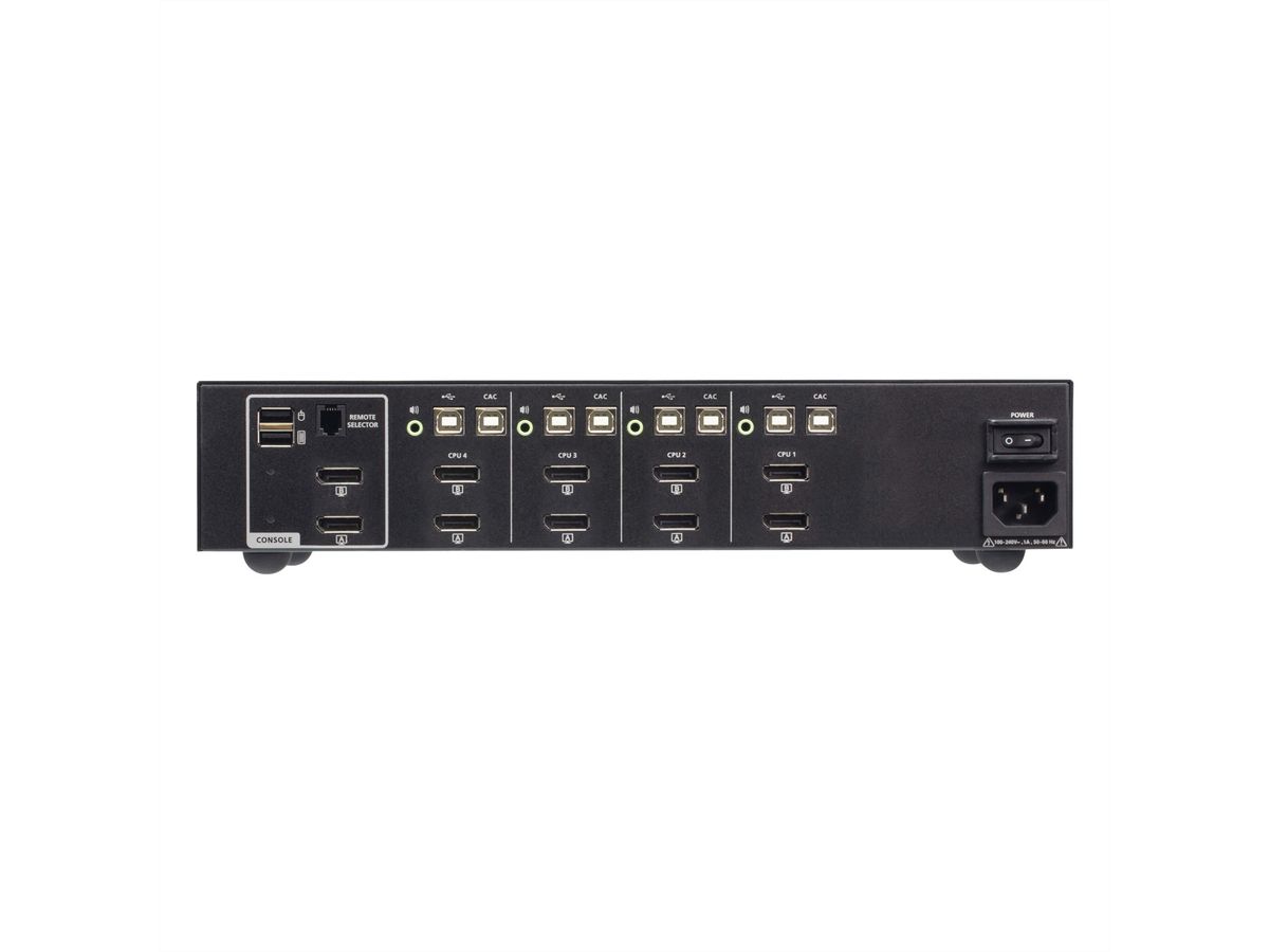 ATEN CS1144DP4C 4-Port USB DisplayPort Dual Display Secure KVM Switch, mit CAC