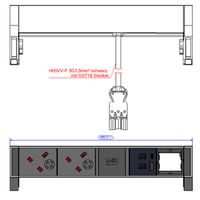 BACHMANN DESK2 2xUK 1xUSB A/C 22W 1xCM, 0,2m GST18 INOX United Kingdom