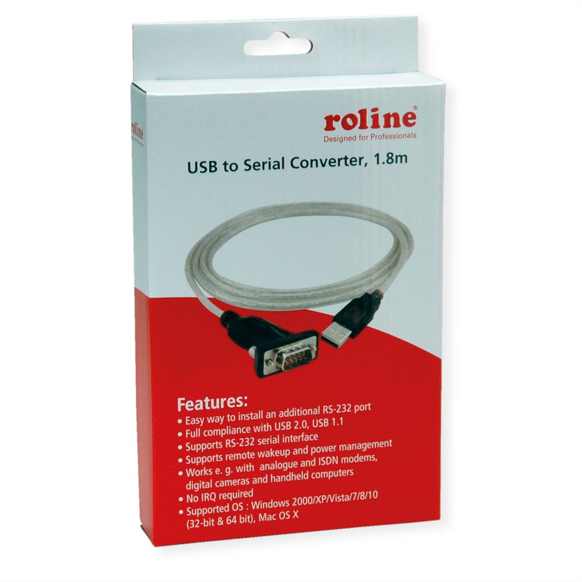 ROLINE Konverter-Kabel USB-seriell, 1,8 m