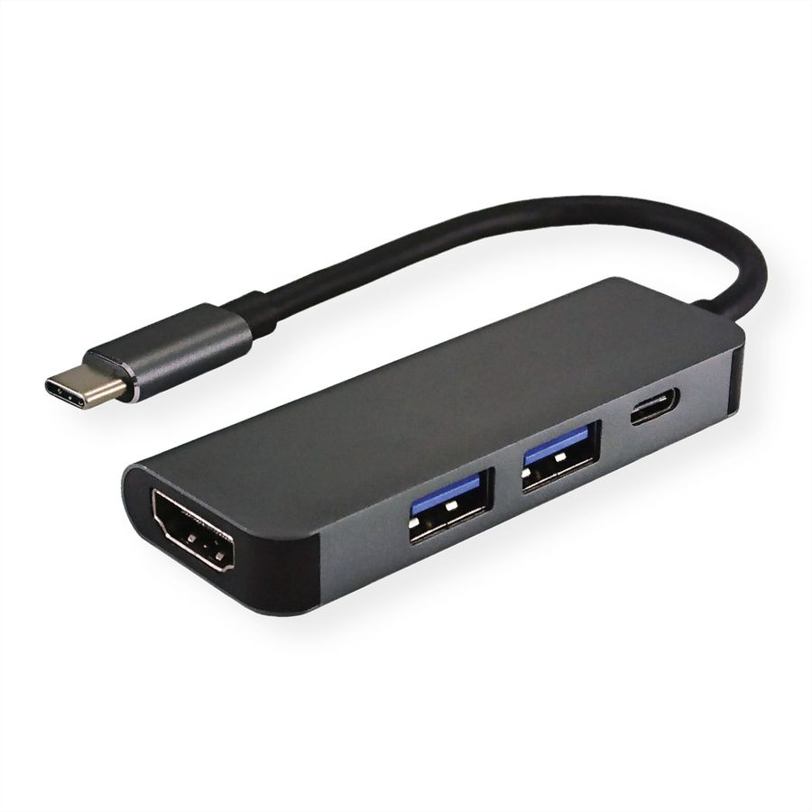VALUE USB-C Dockingstation, HDMI 4K, 2x USB Typ A + Typ C PD