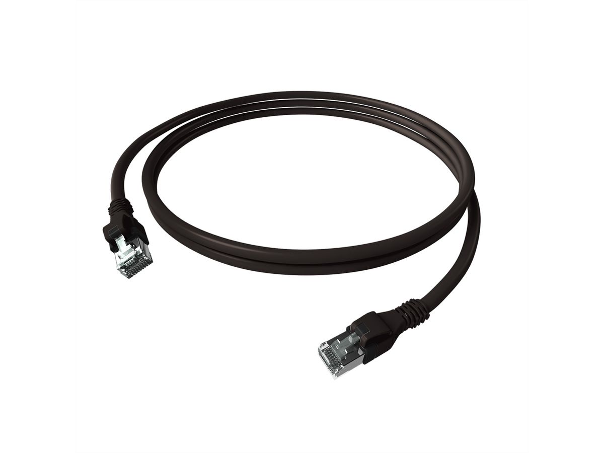 EasyLan DualBoot PushPull IP20 Patchkabel, Kat.6A (Class EA), S/FTP, schwarz, 3 m