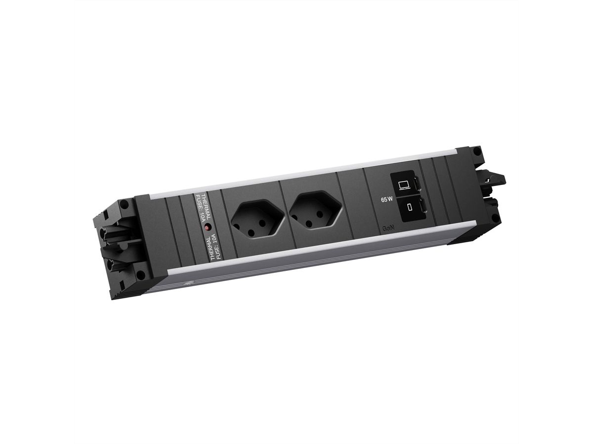 BACHMANN STEP ALU 2xCH 90°, 1xUSB C/C 65W