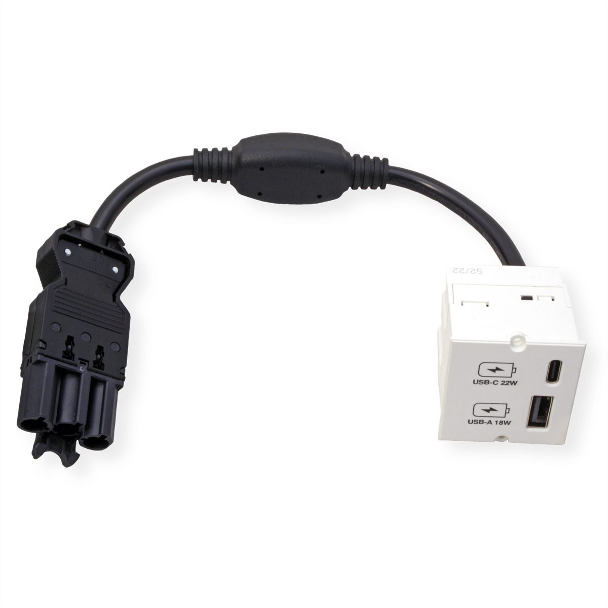BACHMANN Custom Modul USB Charger Typ A & C 22W, Quickcharge, weiß