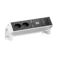 BACHMANN DESK2 2xCH 90° 1xUSB C/C 45W, L=0,2m INOX