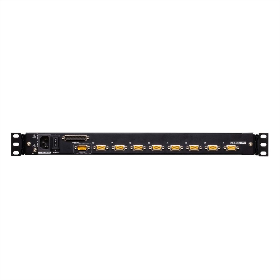 ATEN CL5708MW 43cm wide LCD KVM Switch, USB-PS/2,VGA, 8 Port, IT-Layout
