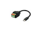 ROLINE Kabeladapter USB-Typ-C Stecker zu 5-Pin-Klemmleiste, (Drucktasten), 15 cm