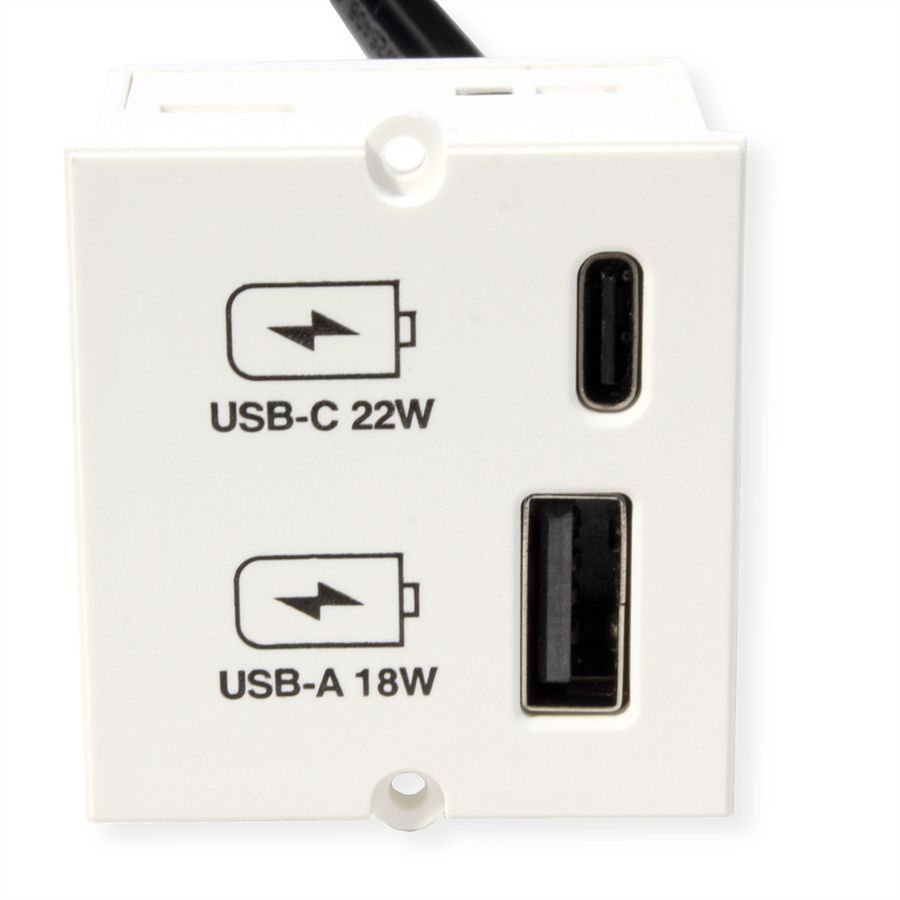 BACHMANN Custom Modul USB Charger Typ A & C 22W, Quickcharge, weiß