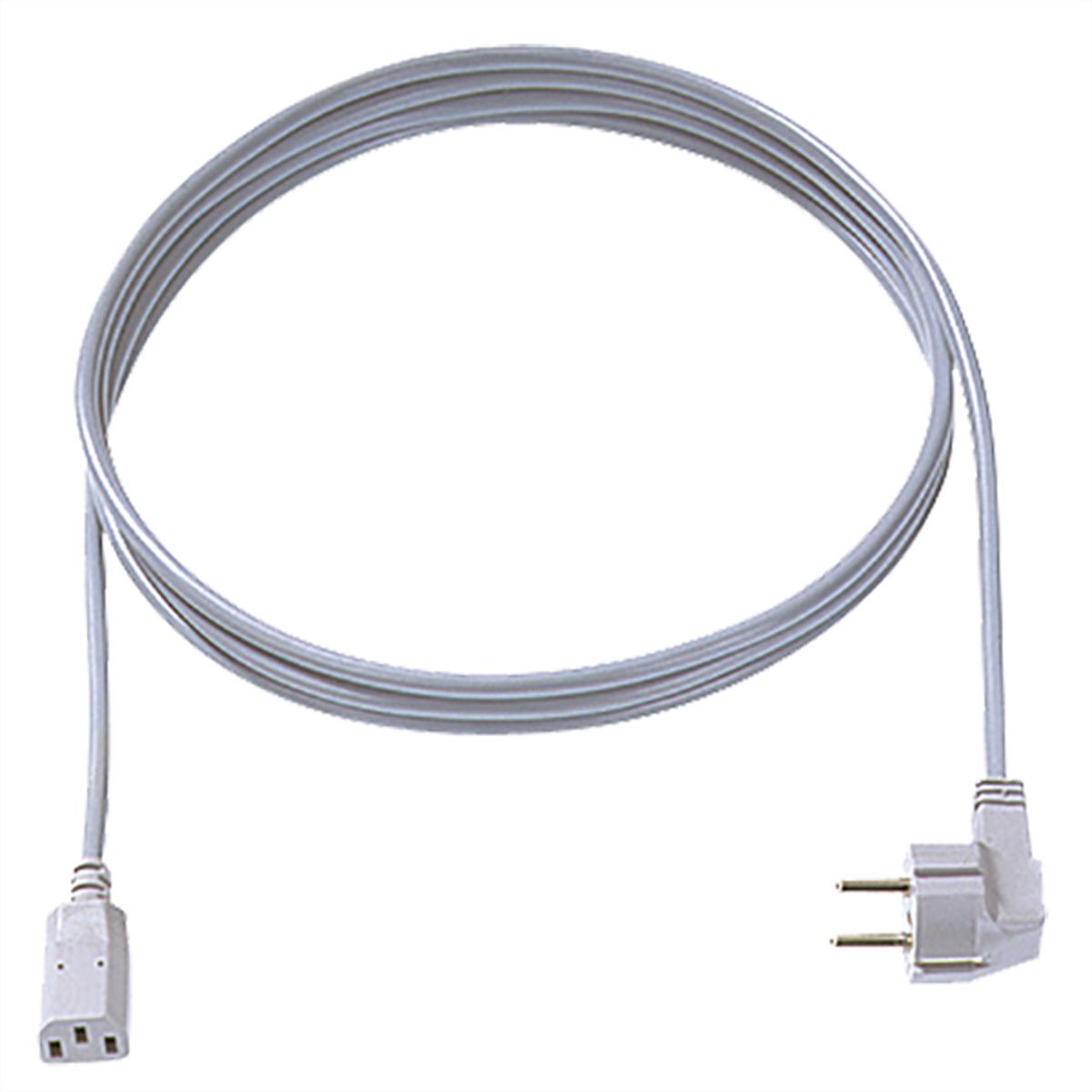 BACHMANN Zuleitung H05VV-F 3G 1,5 mm², CEE7/7 / C13, grau, 1 m