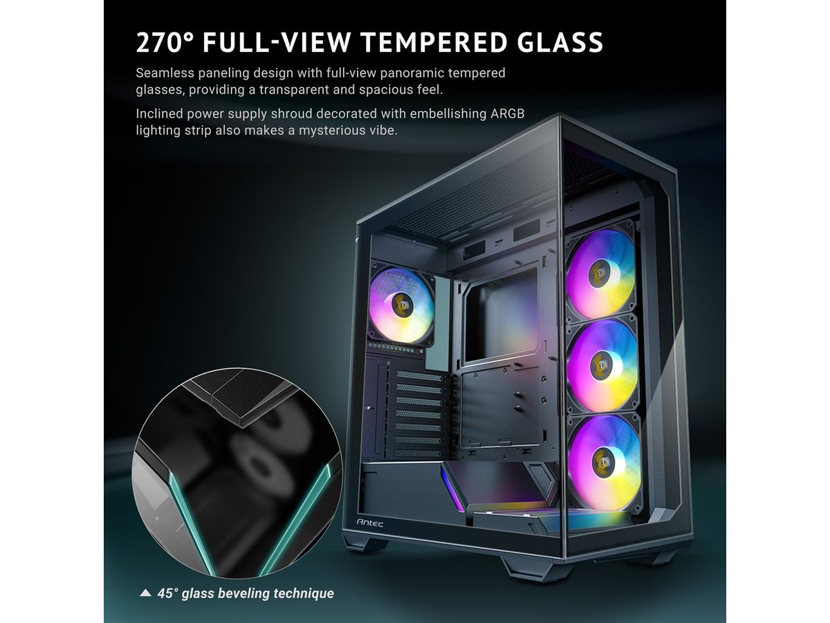 ANTEC Constellation C3 ARGB PC Gehäuse Midi Tower ATX, schwarz