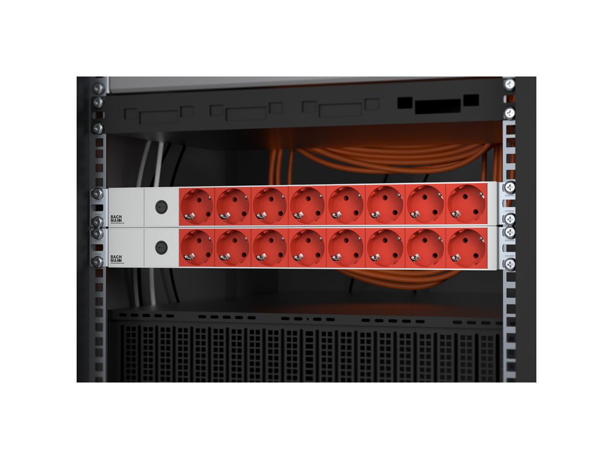 BACHMANN 19" Steckdosenleiste 8-fach, 2300W, IEC320 C14 Stecker