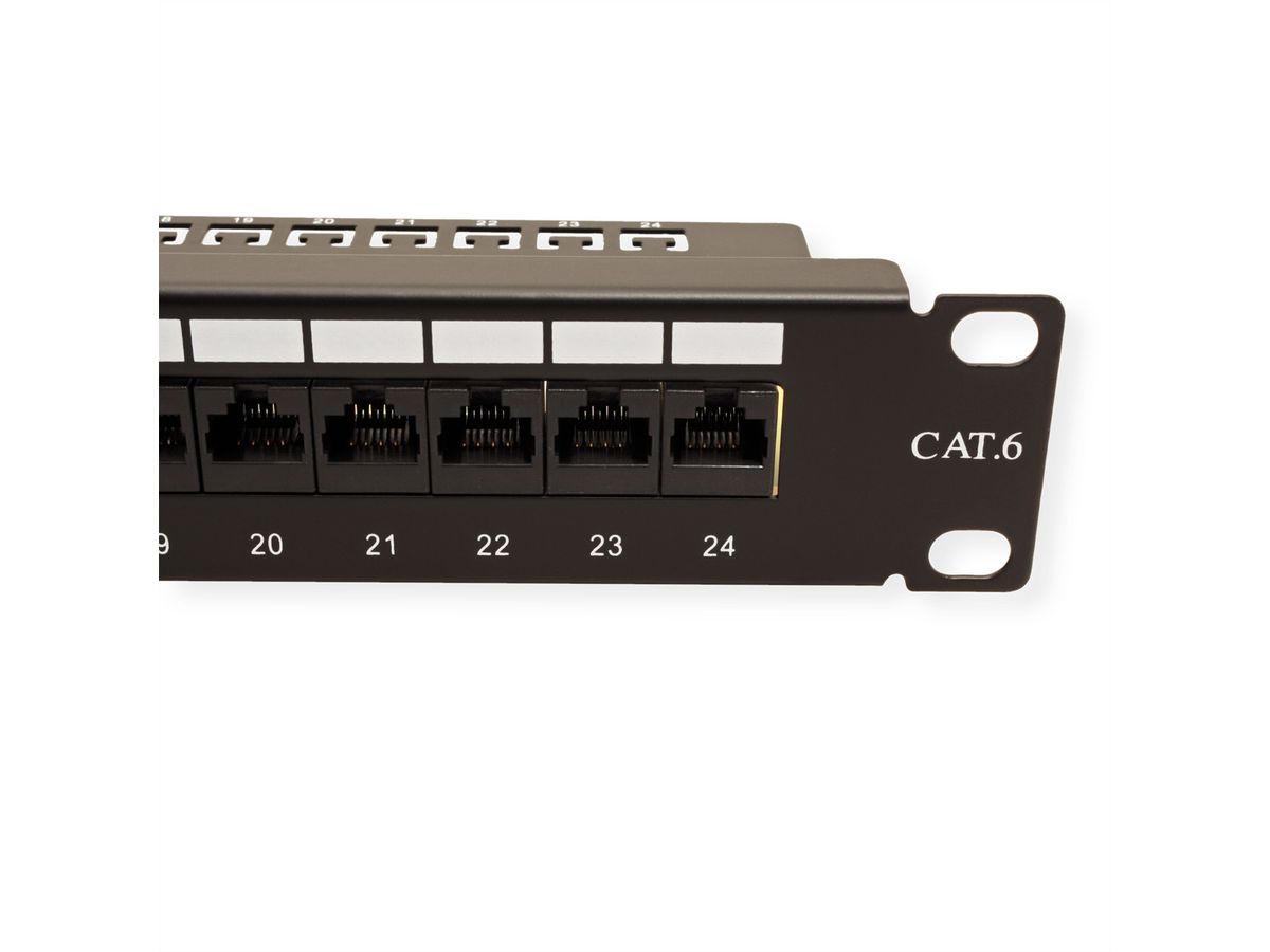 VALUE Kat.6 (Class E) 19"-Patchpanel, 24P, ungeschirmt, schwarz