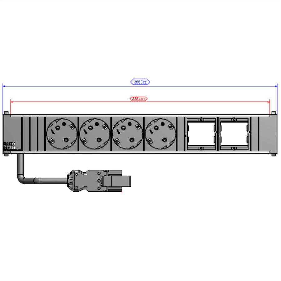 BACHMANN CONI Large 4x Schutzkontakt 2x ABD