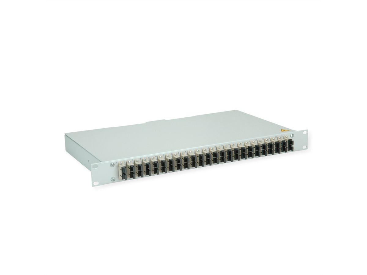 TELEGÄRTNER BASIS eco LWL-Panel mit Kupplungen, 24x SC Duplex, beige, OM2