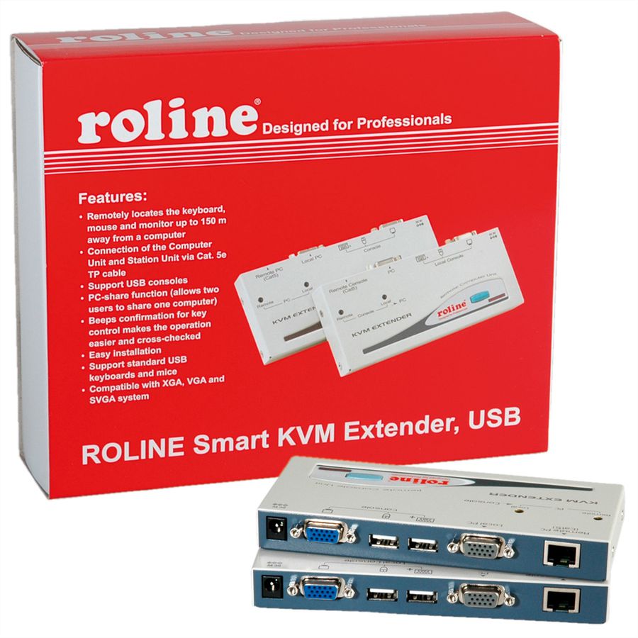 ROLINE Smart KVM Verlängerung über RJ-45, VGA, USB