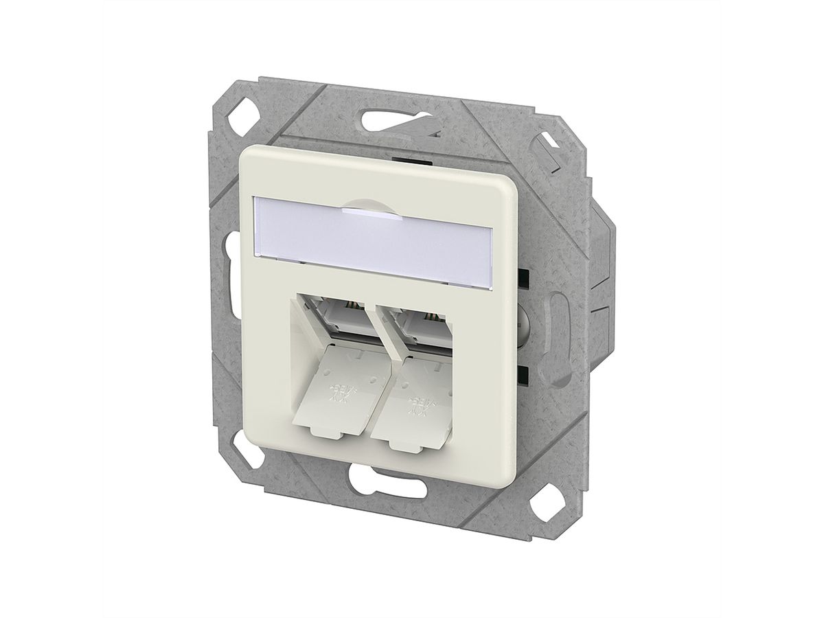 METZ CONNECT E-DAT C6A LSA++ Dose, 2 Port, UPk, reinweiß