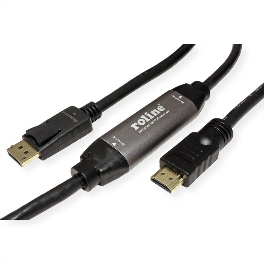 ROLINE DisplayPort Kabel DP - UHDTV, ST/ST, schwarz, 7,5 m